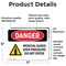 Signmission Medical Gases High Pressure Danger Sign, Vinyl Decal, 7in W x 5in L, 2PK OS-2PACK-DS-D-57-L-2174 - alternate 2